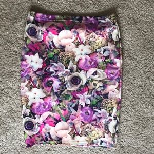Floral bodycon skirt